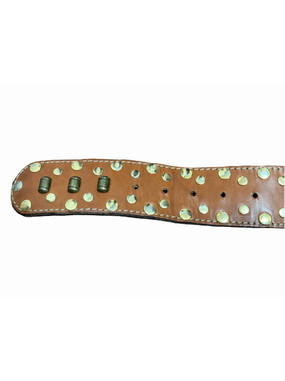 Avignon Studded Leather Belt – Genuine Leather, Made in Spain, Size Small